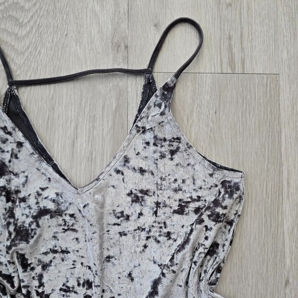 American Eagle Outfitters crushed velvet gray boho strappy tank top shirt WMS XS - Picture 3 of 8